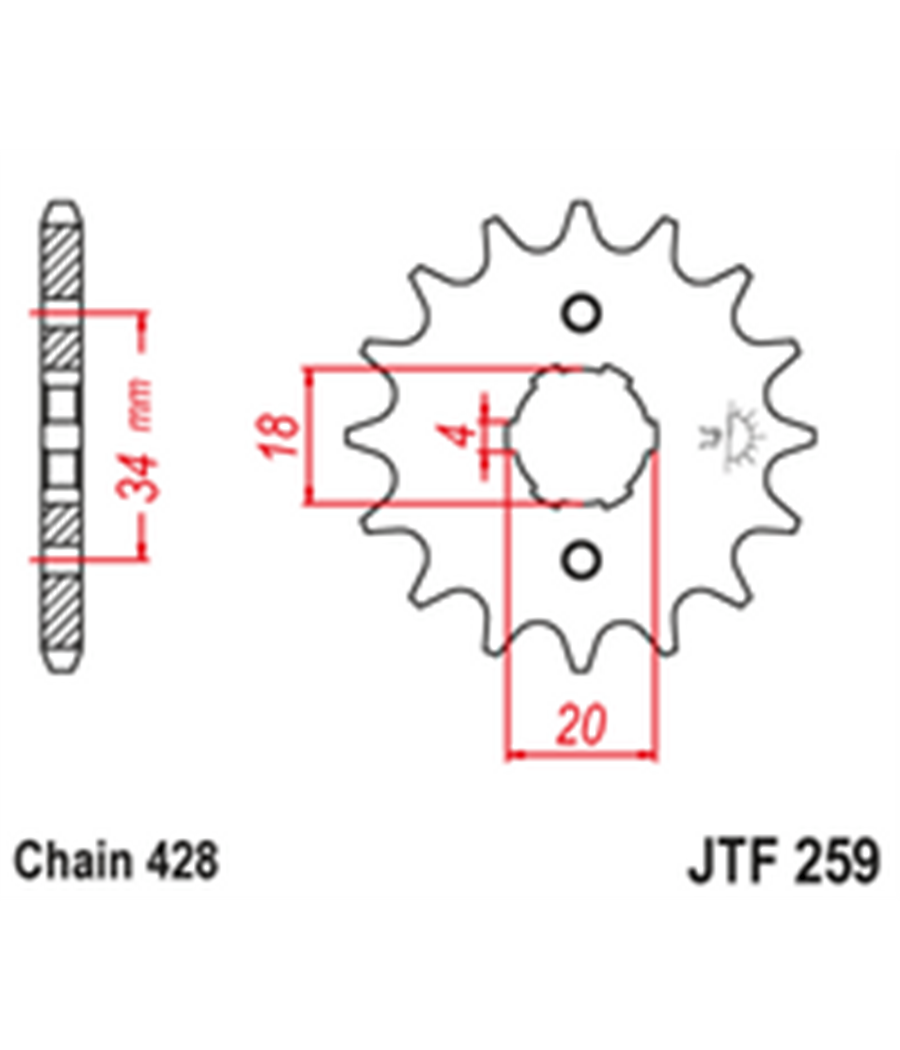 Přední řetězové kolečko JTF259 17 zubů 