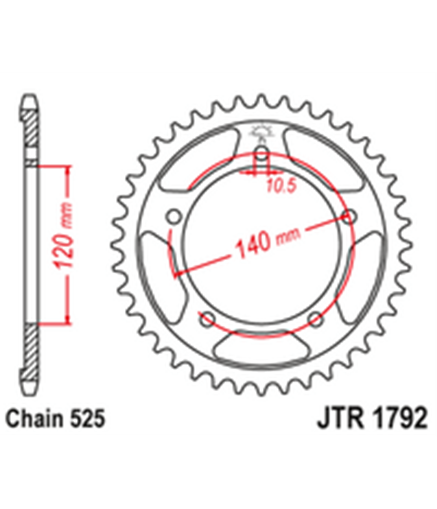 Rear sprockets Steel JTR1792 47 tooth 